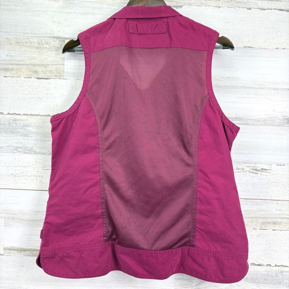 Duluth Trading Co Women Vest Magenta Pink Zip Pockets Utility Hunt Fish Garden L - Picture 2 of 13